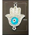 MANO HAMSA METAL CON STRASS 72x68 MM 1 UNIDAD