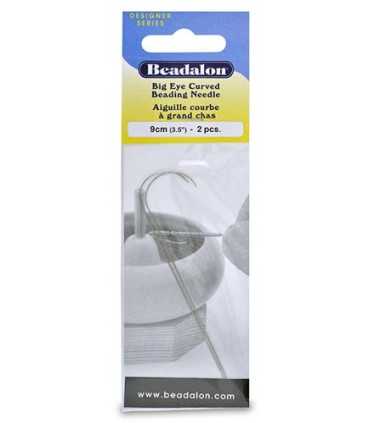 AGUJA CURVA OJO GRANDE BEADALON 9 CM 2 UNIDADES