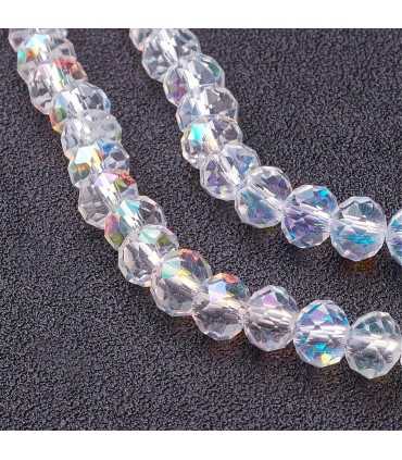 BOLAS CHATAS ABACUS CRYSTAL AB 6x4 MM 25 UNIDADES