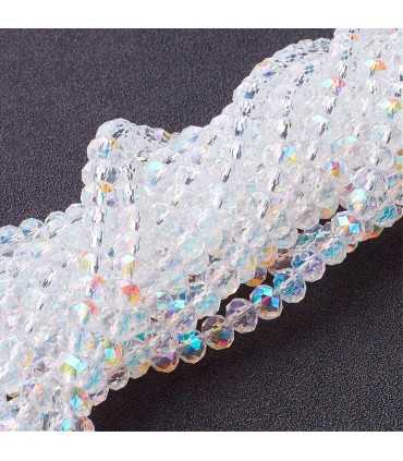 BOLAS CHATAS ABACUS CRYSTAL AB 6x4 MM 25 UNIDADES