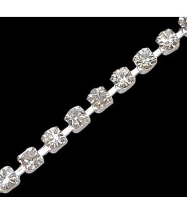 CADENA METAL CON STRASS 2 MM ANCHO 25 CM