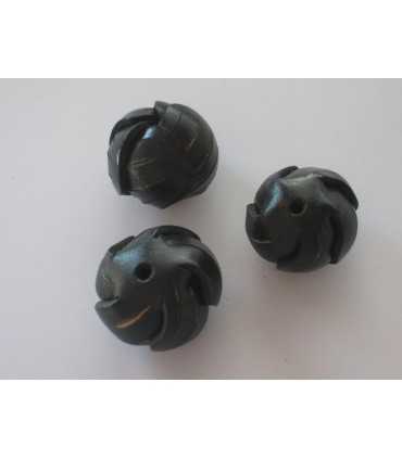 BOLA DE CUERO NEGRO 22 MM AGUJERO 2 MM 1 UNIDAD
