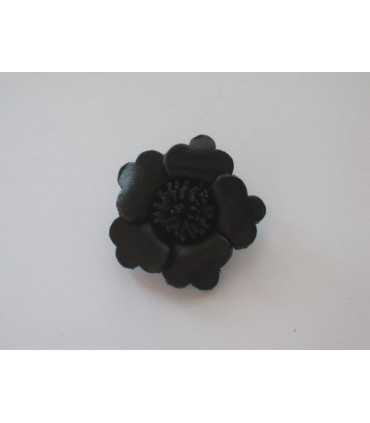 FLOR DE CUERO NEGRA 32 MM 2 PIEZAS Y ALAMBRE 1 UD
