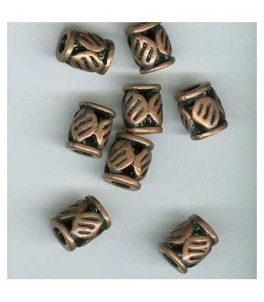 CILINDRO METAL COBRE ANTIGUO 8 MM. 8 UNIDADES.