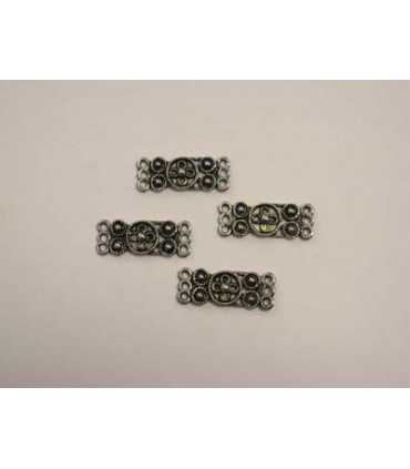 FORNITURA DE MONTAJE PLATA ANTIGUA 4 UD. 27x10 mm