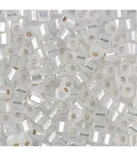 CUBOS MIYUKI  3 MM MATTE SILVER LINE-1 BOLSA 10 GR