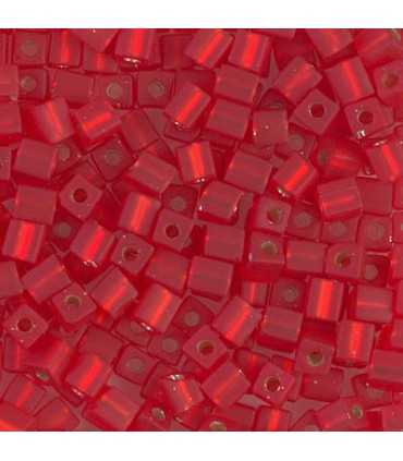 CUBOS MIYUKI  4 MM MATTE SILVER LINE-1 BOLSA 10 GR