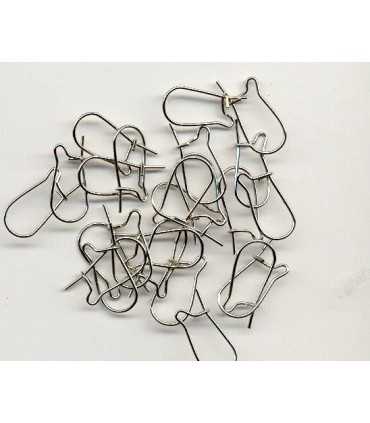 GANCHO PENDIENTE 15 MM COLOR PLATINO 24 UNIDADES