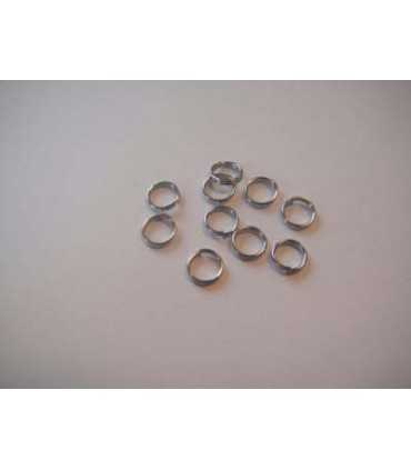 ANILLAS DOBLES 6x1,5 MM COLOR PLATINO 10 UD