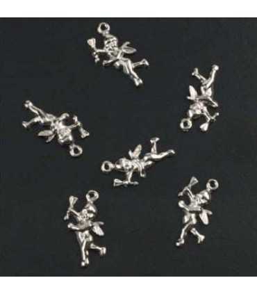 COLGANTE ÁNGEL PLATINO 21 x 14 MM 6 UNIDADES