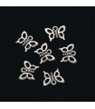 MARIPOSA METAL PLATA ANTIGUA 12x17 MM. 6 UNIDADES.