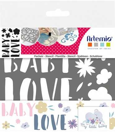PLANTILLA STENCIL BABY LOVE 10 x 15 CM