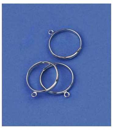BASE ANILLO AJUSTABLE UN ASA PLATINO 4 UNIDADES