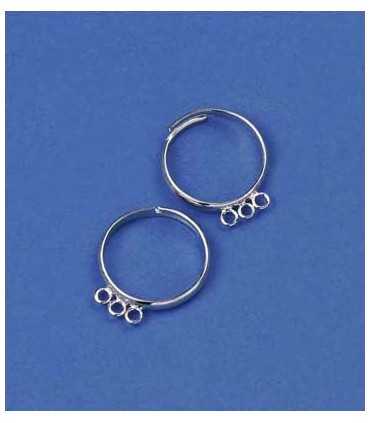 BASE ANILLO AJUSTABLE TRES ASAS PLATINO 3 UNIDADES