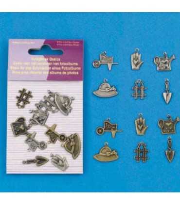 ADORNOS METAL SCRAPBOOKING JARDÍN 9-24 MM 12 UD