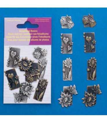 ADORNOS METAL SCRAPBOOKING FLORES 13-31 MM 8 UD