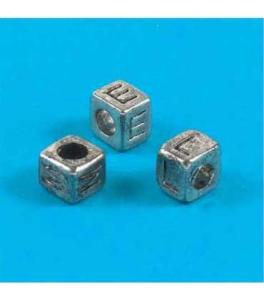 CUBOS METAL LETRAS AEIOU HJKLM 1 UD CADA 6x7 MM