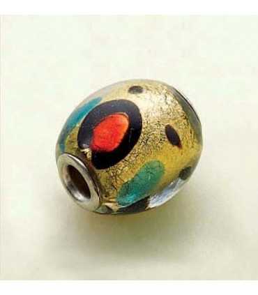 CUENTA NÚCLEO PLATEADO OLIVA PUNTOS 15 x 16 MM