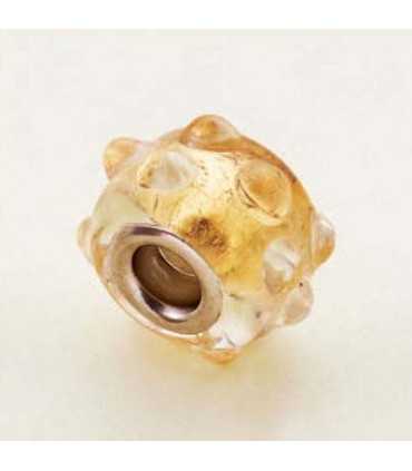 CUENTA CRISTAL NÚCLEO METAL DORADO 12 x 8 MM