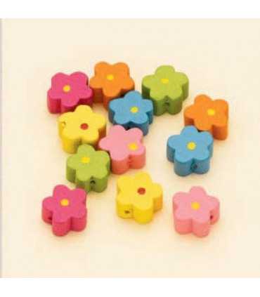 FLORES COLORES SURTIDOS 15x7 MM 12 UNIDADES