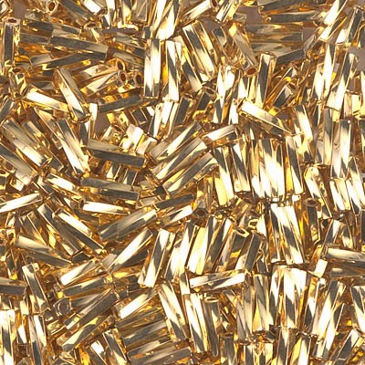 CANUTILLO RETORCIDO MIYUKI 6x2mm GOLD 24 KT 1gramo : MIYUKI ROCALLA:191 24 KT GOLD PLATE