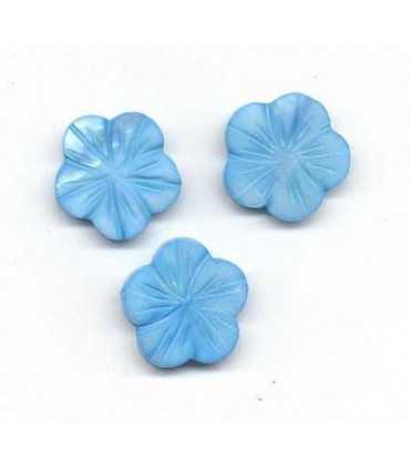 FLOR NÁCAR AZUL 18x3 MM 3 UNIDADES