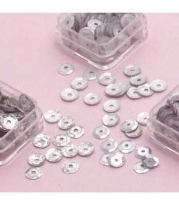 LENTEJUELAS COPA 6 mm 4 GRx3 TONOS PLATEADOS