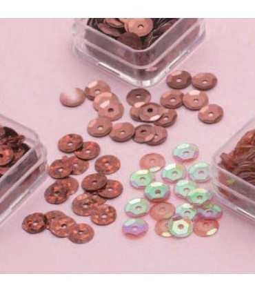 LENTEJUELAS COPA 6 mm 4 GRx3 TONOS MARRÓN