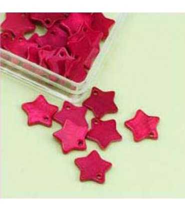 COLGANTES ESTRELLA NÁCAR ROSA 13 MM 25 UNIDADES