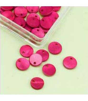 COLGANTES CÍRCULO NÁCAR ROSA 10 MM 40 UNIDADES