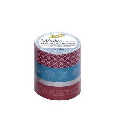 WASHI TAPE FOLIA SET NAVIDAD 3x15 MM Y 1x5 MM