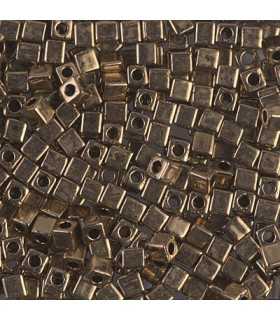 CUBOS MIYUKI  4 MM BRONCE-1 BOLSA 10 GR