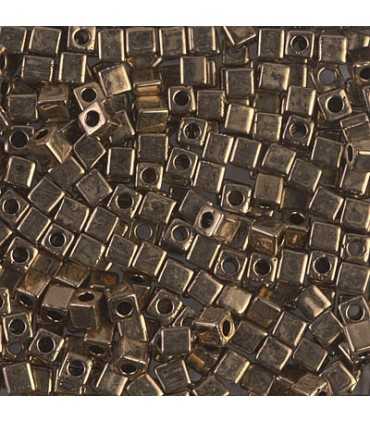 CUBOS MIYUKI  4 MM BRONCE-1 BOLSA 10 GR