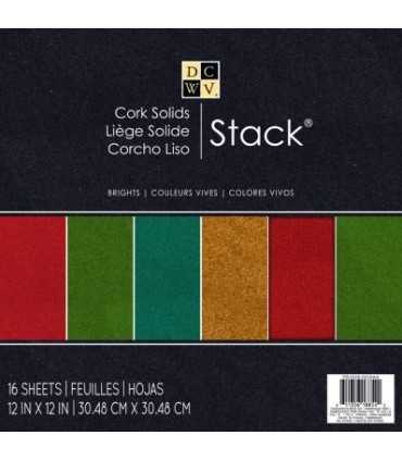 BLOC CORCHO DCWV COLORES VIVOS 30,5x30,5cm 16 UD