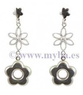 PENDIENTES FLOR 7 MM ASA PLATA 10 UD