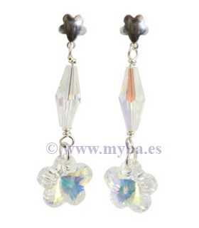 PENDIENTES FLOR 7 MM ASA PLATA 10 UD