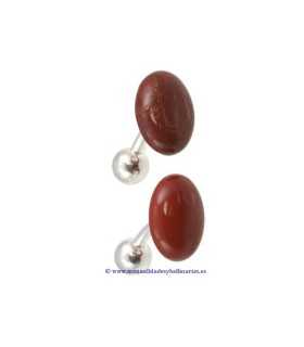 CABUCHÓN JASPE ROJO NATURAL 18 x 13 MM 2 UNIDADES