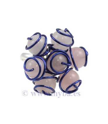 BOLAS CUARZO ROSA TEÑIDO 10 MM 5 UNIDADES