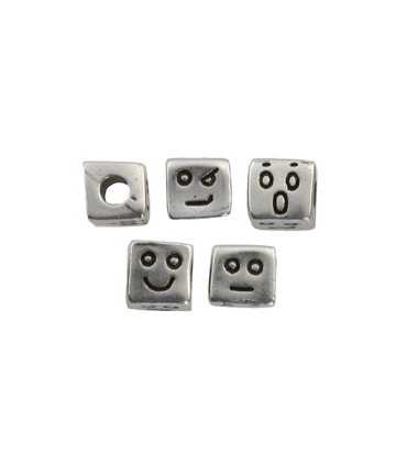 CUBO BAÑO PLATA 8 MM AGUJERO 3,5 MM CARAS 2 UD