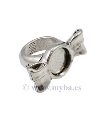 ANILLO CARAMELO 37x19 MM METAL BAÑO PLATA 1 UD