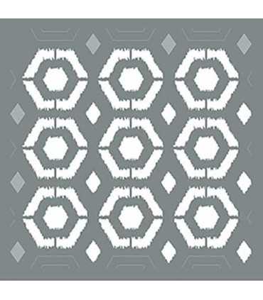 PLANTILLA AMERICANA HEXÁGONO IKAT 46x46 CM