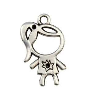 COLGANTE ZAMAK NIÑA 28 x 16 x 2 MM 2 UNIDADES