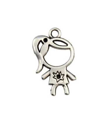 COLGANTE ZAMAK NIÑA 28 x 16 x 2 MM 2 UNIDADES