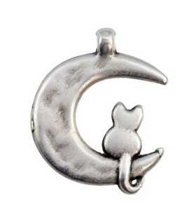 COLGANTE LUNA GATO ZAMAK 18x22x2 MM 2 UNIDADES