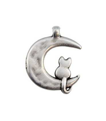 COLGANTE LUNA GATO ZAMAK 18x22x2 MM 2 UNIDADES