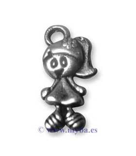 COLGANTE ZAMAK NIÑA 2 CARAS 15x7x2,5 MM 2 UNIDADES