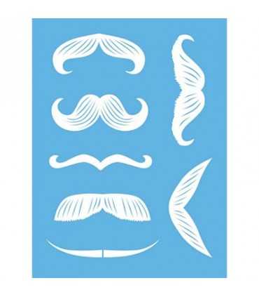 PLANTILLA AMERICANA MIXED MEDIA BIGOTES 15x20 CM