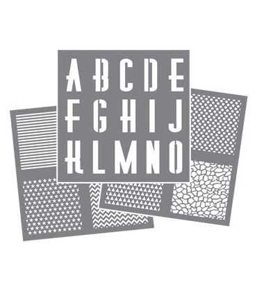 SET 4 PLANTILLAS AMERICANA ABC FONDOS 2 30x30 CM