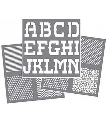 SET 4 PLANTILLAS AMERICANA ABC FONDOS 3 30x30 CM