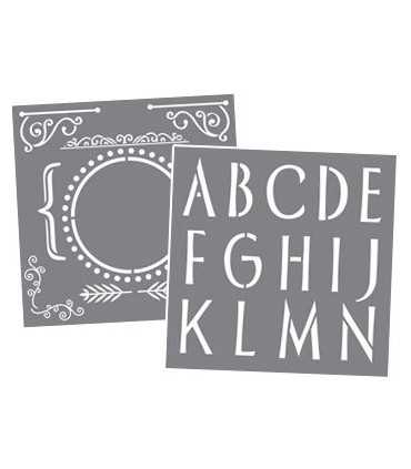 SET 7 PLANTILLAS AMERICANA MONOGRAMAS 3 30x30 CM